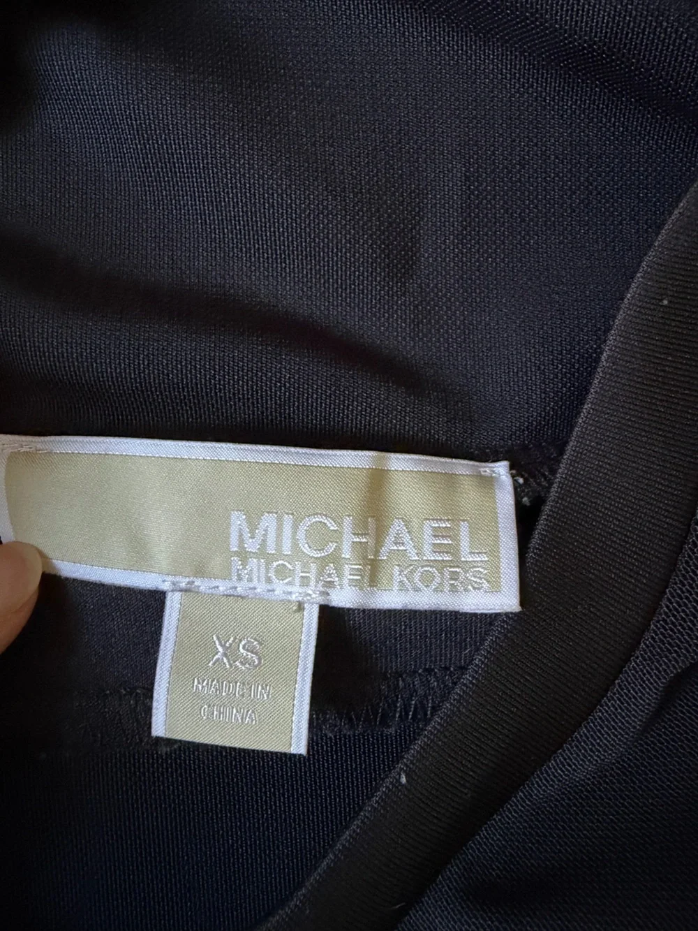 Michael Kors Black Dress with Ivory Label Detail